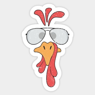 Turkey Face Glasses Sticker